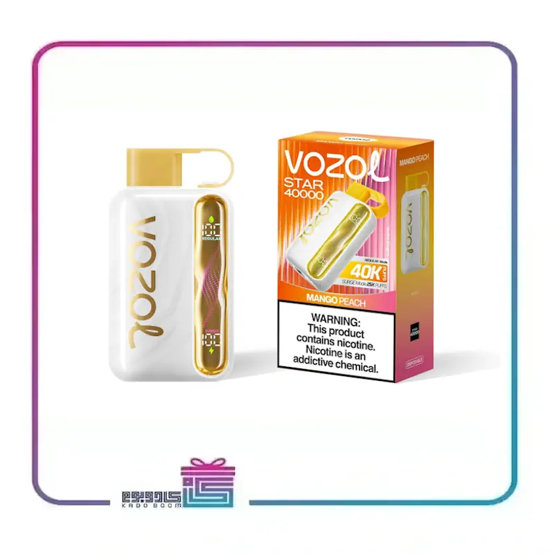 پاد یکبار مصرف وزول 40 هزار پاف طعم انبه هلو disposable vozol